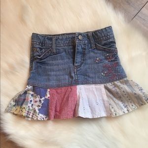 Girls BoHo denim mini skirt size 4